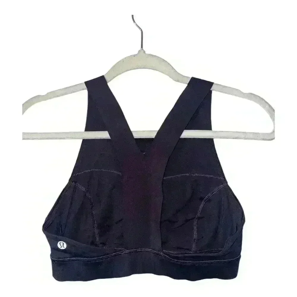 Lululemon Fast And Free Black Grape Bra,‎ Size 6